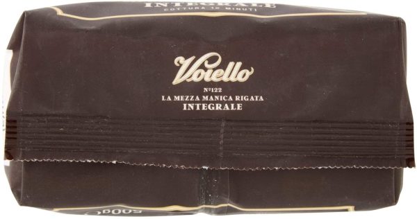 Voiello Pasta Mezze Maniche Rigate Integrali N.122, Pasta Corta di Semola Grano Aureo 100% - 500 g - immagine 5