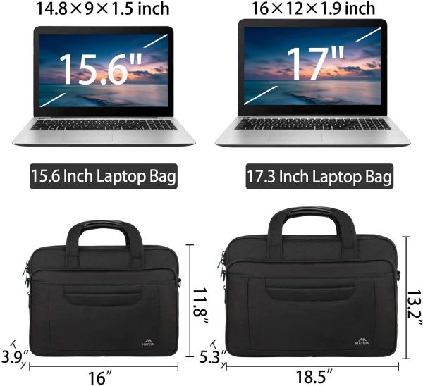 Borsa per Laptop, Valigetta Multifunzionale da 15.6 Pollici, Impermeabile Borsa Notebook Multifunzionale Borsa Messenger, Borsa Porta Documenti e PC per Uomo/Scuola/Viaggio - Nero - immagine 4