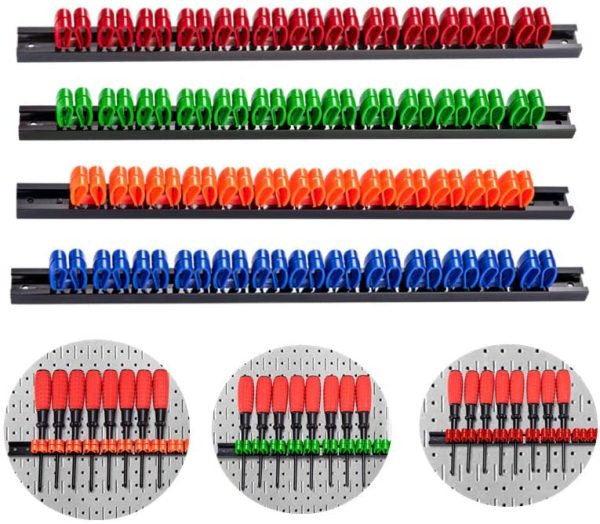 3-H Supporto Portautensili, Multicolore, pannello porta utensili da parete,Lunghezza 350mm(1 red 1 orange 1 blue 1 green) - immagine 9