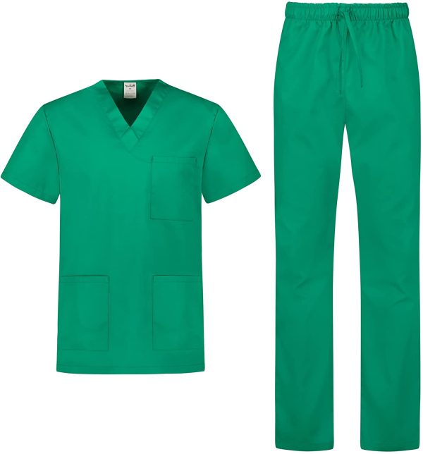 B-well Colombo Divisa Sanitaria Donna e Uomo | Uniforme Sanitaria Donna e Uomo Unisex Set con Casacca e Pantalone | Divise Sanitarie | Tessuto Spesso - immagine 4