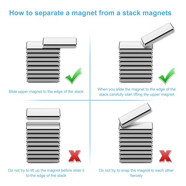 Wukong Magneti al neodimio, 40 Pezzo Magneti forti neodimio potente magnete,Forte magnete di terre rare per Frigoriferi, Magneti al neodimio, Uffici, Esperimenti Scientifici- 20 x 10 x 3 mm - immagine 2