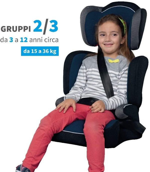 Foppapedretti Clever Seggiolino Auto Gruppo 2-3 (15-36 Kg) per Bambini da 3 a 12 Anni Circa, Classic Blue - immagine 3