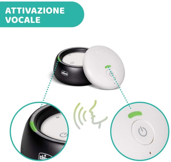 Chicco Baby Monitor Audio per Neonati e Bambini con Tecnologia DECT, Portata 300 m, Modalit?? Eco Intelligente e Attivazione Vocale per Ridotto Consumo Energetico, Batterie Ricaricabili a Lunga Durata - immagine 3