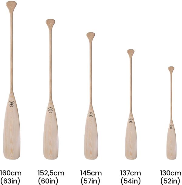 Canoe - Set di 2 pagaie per canoa, modello puro, in legno di pino, 100% ecologico, realizzato a mano in UE + borsa per pagaia - immagine 4