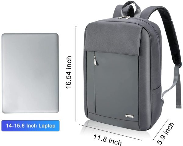 Zaino Porta PC,Impermeabile Borsa Laptop Compatibile con 14-15.6 Pollici,Zaino da Lavoro,Borsa per PC Portatili Multitasche Smart per Notebook,Scuola,Viaggio Regalo Uomo Donna,Grigio scuro