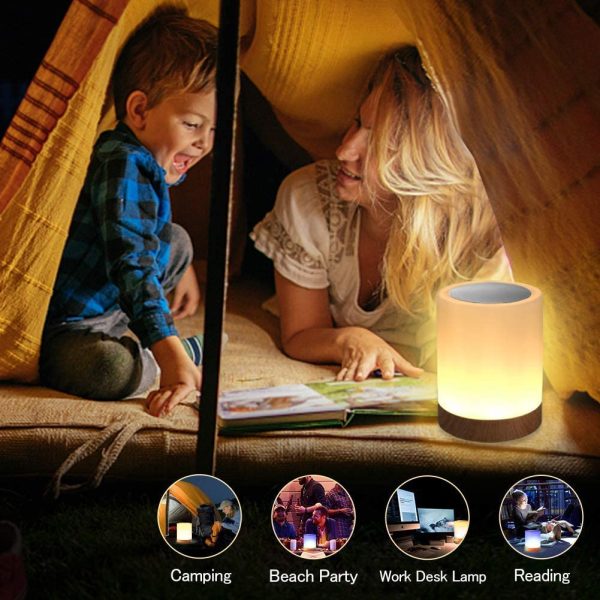 Luce Notturna LED, Lampada da Comodino Intelligente, Controllo Tattile, Dimmerabile, USB Ricaricabile, Portatile, Colore che Cambia RGB per Bambini, Camera da Letto, Campeggio (Bianco Caldo) - immagine 3