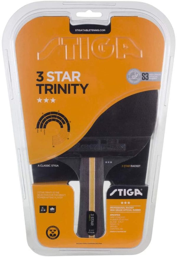 Stiga 3-Star Trinity, Concave, Racchetta da Ping Pong Unisex-Adulto, Nero/Rosso, Taglia Unica - immagine 4