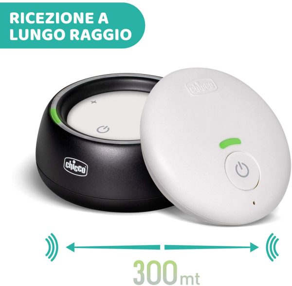 Chicco Baby Monitor Audio per Neonati e Bambini con Tecnologia DECT, Portata 300 m, Modalit?? Eco Intelligente e Attivazione Vocale per Ridotto Consumo Energetico, Batterie Ricaricabili a Lunga Durata - immagine 4