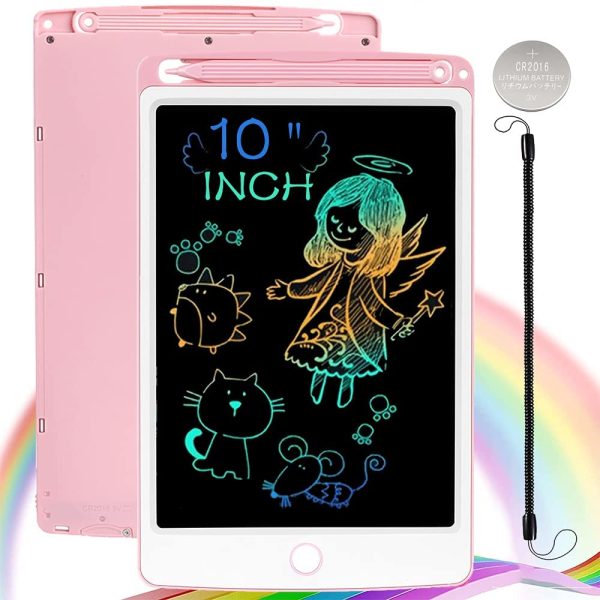 Nobes Tavoletta Grafica LCD Scrittura Colorato 10 Pollice Bambini, Lavagna da Disegno Cancellabile Portatile, Tavoletta Grafica per Giochi Bambina 3 4 5 6 Anni Ragazze (Rosa) - immagine 5