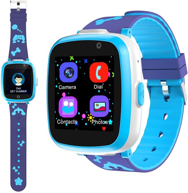 Orologio Intelligente Bambini con 6 Giochi, Smart Watch Phone per Bambini Musica MP3, Orologio Intelligente Bambini con Telefono Allarme Camera/Controllo dei genitori,3-12 Ys Regalo Bambini - immagine 6