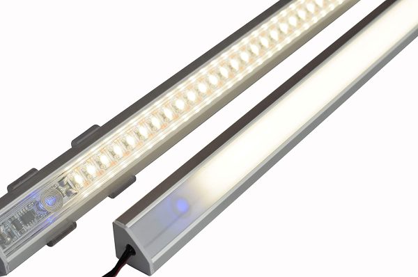 KingLed - Barretta a Led Angolare con Misura Personalizzabile da 30cm a 200cm (Coperchio Opaco, 30cm) - immagine 6