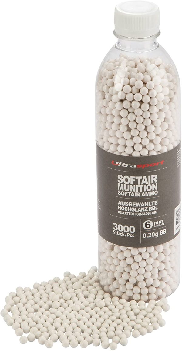 Ultrasport Munizioni per Adulti Unisex Softair BBs 6 mm 0.20/0.25 g, Ottime Caratteristiche di Volo, Adatte per Caricatore Medio e Basso, Proiettili di Grado Libero, Capacità 3000 Proiettili - immagine 7