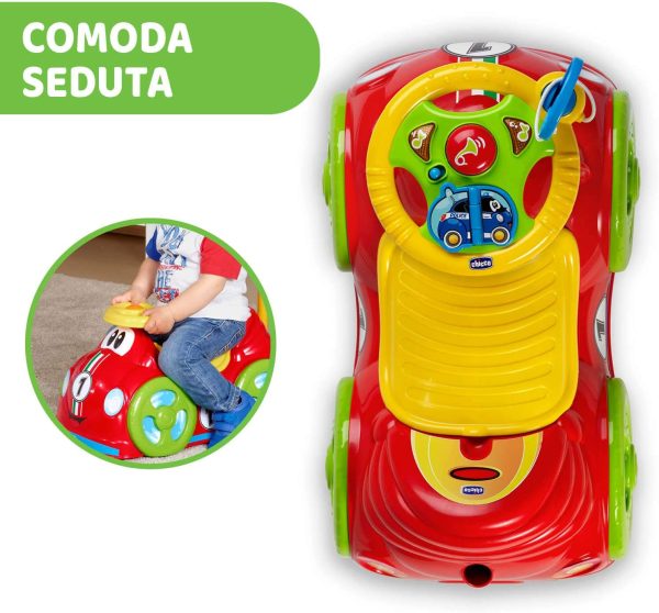 Chicco Macchina Cavalcabile per Bambini All Around, Macchinina Bimba con Clacson che Suona, Ruote Piroettanti e Vano Portaoggetti, Rosso, Max 20 Kg, Giochi per Bambini 1-3 Anni - immagine 5