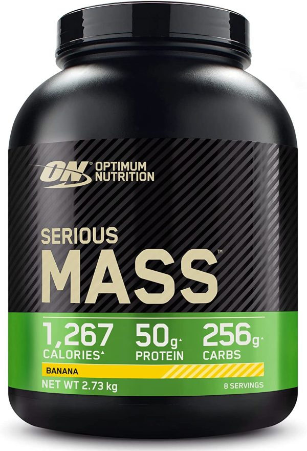 Optimum Nutrition Serious Mass Gainer, Proteine Whey in Polvere per Aumentare la Massa Muscolare con Creatina, Glutammina e Vitamine, Banana, 8 Porzioni, 2.73 kg, il Packaging Potrebbe Variare - immagine 5