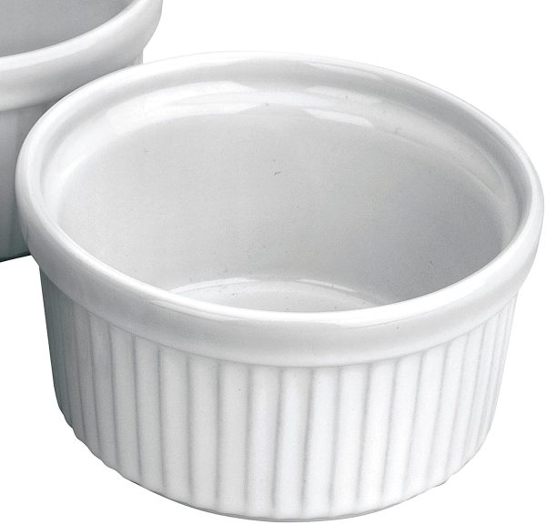 230010 - Set 4 stampi in Ceramica per souffl??, Colore: Bianco, Altezza: 5 cm, capacit??: 0,17 l - immagine 5