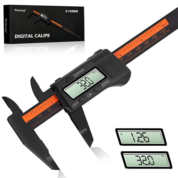 Calibro Digitale Professionale - Wukong Calibro Micrometro 150 mm/6 Pollici con Ampio Display LCD per Misurzione Esterna, Interna, Misurazione di Profondit?? e di Passo - immagine 6