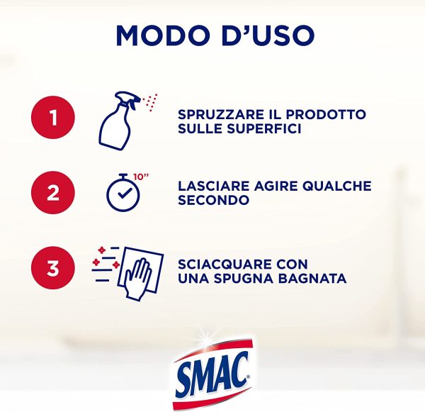 Smac - Sgrassatore Spray per Superfici Moderne e Delicate, Detergente per Casa e Cucina, 500ml - immagine 6