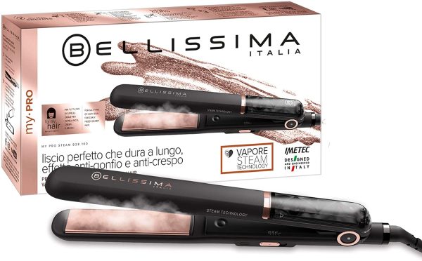 Imetec Bellissima My Pro Steam B28 100 Piastra per Capelli Professionale a Vapore, Effetto Liscio a Lungo, Ceramica, Temperatura Regolabile 170??C - 200??C - 230??C, Riscaldamento Rapido - immagine 2