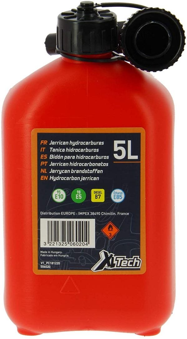 Cartec 506022 Tanica Omologata Carburanti, Rosso, 5 Litri - immagine 2