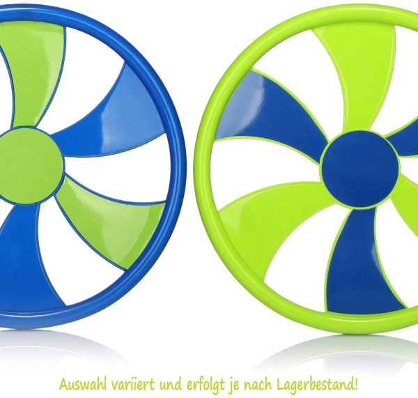 com-four® 2X Frisbee per Bambini e Adulti - Lancio del Disco - Disco Frisbee con Cui Giocare - 30 cm Disco Volante [la Selezione Varia] (2 Pezzi - Verde/Blu) - immagine 2