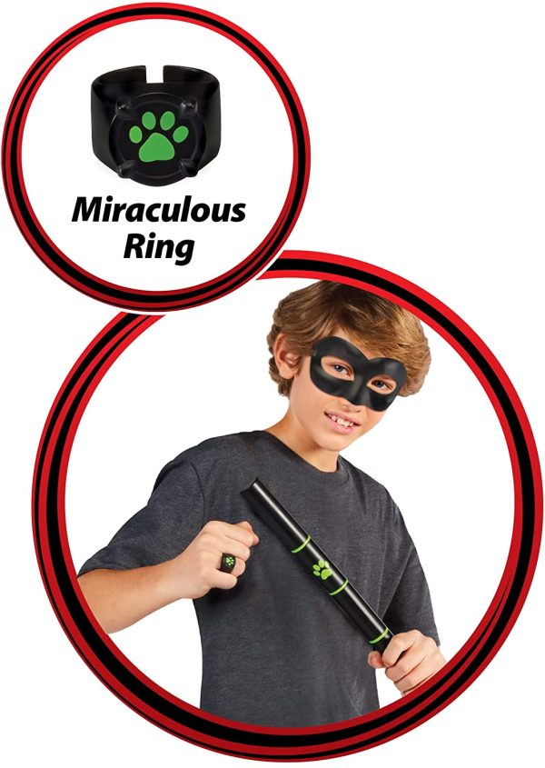 Bandai Miraculous-Kit di trasformazione-Chat Noir-Travestimento e Accessori da supereroe-P50603, Multicolore, P50603