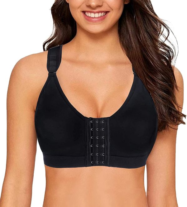 YIANNA Reggiseno Sportivo Donna Post Chirurgico Apertura Frontale Reggiseni Senza Ferretto Mastoplastica Bralette - immagine 2