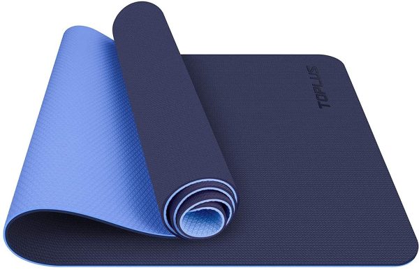 TOPLUS Tappetino da Yoga, Tappetino da Yoga Imbottito e Antiscivolo Fitness Pilates e Ginnastica con Cinturino di TPE,180 x 60 cm