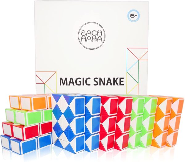 EACHHAHA gadget compleanno bambini-12 pezzi Mini serpente magico 24 Blocchi-regalini fine festa compleanno-giocattolo rompicapo-Regalo per bambini piccoli, Magic Snakes per ragazzi e ragazze - immagine 3