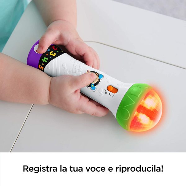 Fisher-Price Microfono Baby Rock, Giocattolo per Imparare Cantando con 2 modalit?? di Gioco, per Bambini 18 + Mesi, FBP33 - immagine 3