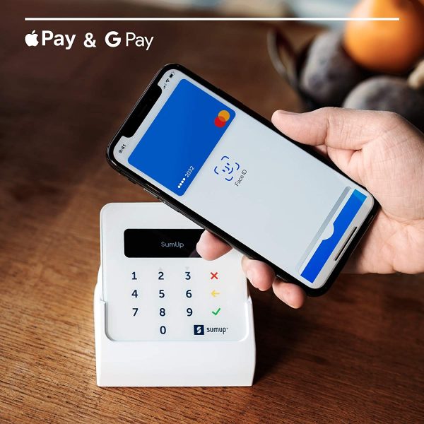 Lettore di carte SumUp Air per pagamenti con carta di debito, credito, Apple Pay, Google Pay. Dispositivo portatile contactless - avvicina soltanto la carta, il telefono o in modalit?? Chip & Pin - immagine 2