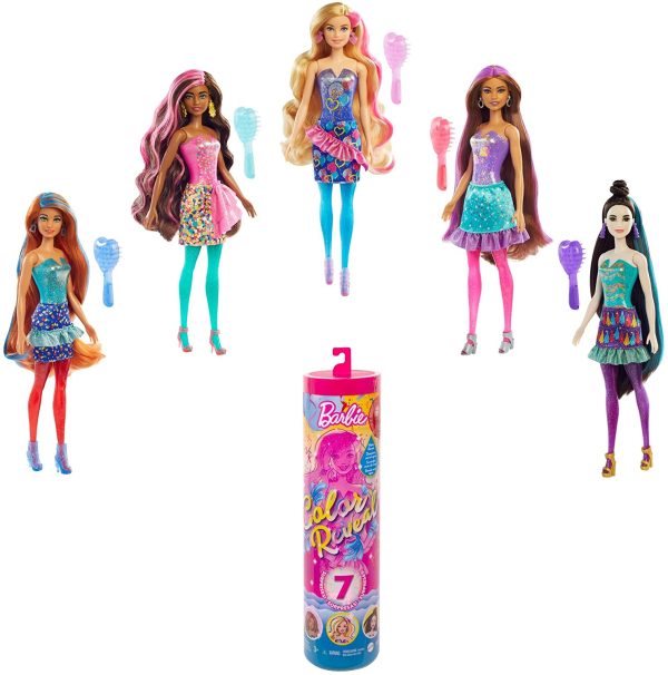 Barbie - Bambola Color Reveal con 7 Sorprese Linea Party, Giocattolo per Bambini 3+Anni, GTR96 - immagine 5