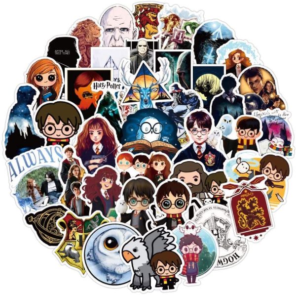 Adesivi Harry Potter - 50 Pezzi, Impermeabili Vinile Adesivi Personalizzati, Adesivi per Auto Murali Finestre Moto Porte, Natalizi Compleanno Regalo per Bambini Adulti - immagine 5