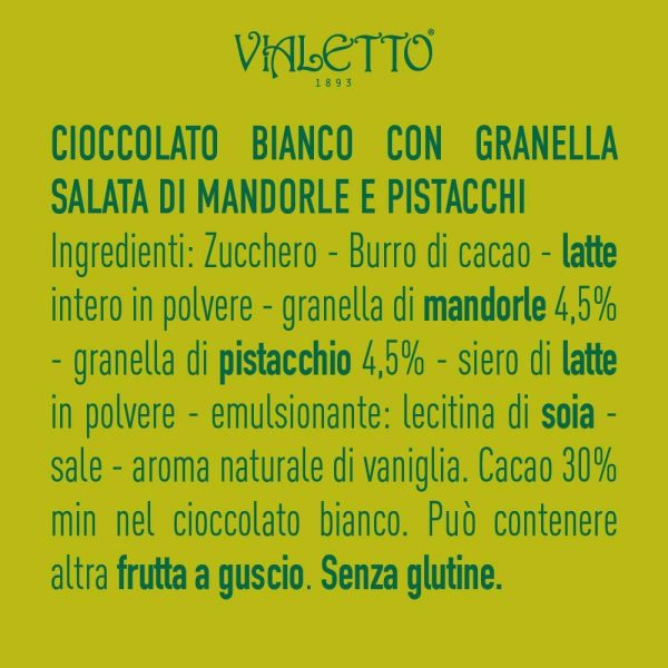 VIALETTO Uovo di Cioccolato Adelina | Cioccolato bianco con granella salata di mandorle e pistacchi | Uovo di Pasqua da 300 grammi - immagine 3