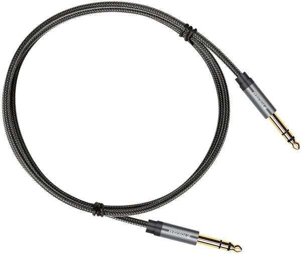 Cavo Jack 6.3mm Stereo 1M, POSUGEAR Nylon Cavo Jack da 6.35mm a 6.35mm TRS Maschio a Maschio Connettori Placcati Oro per Strumenti, Basso Elettrico, Tastiera, Amplificatore - immagine 4