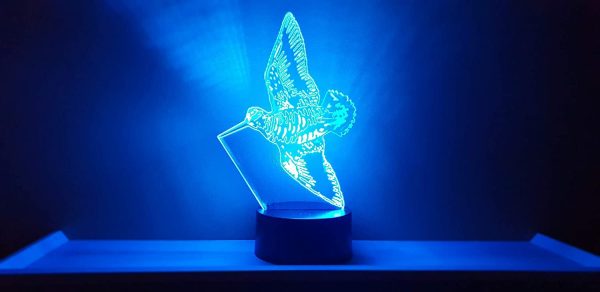 BECCACCIA, Lampada illusione 3D con LED - 7 colori. - immagine 4