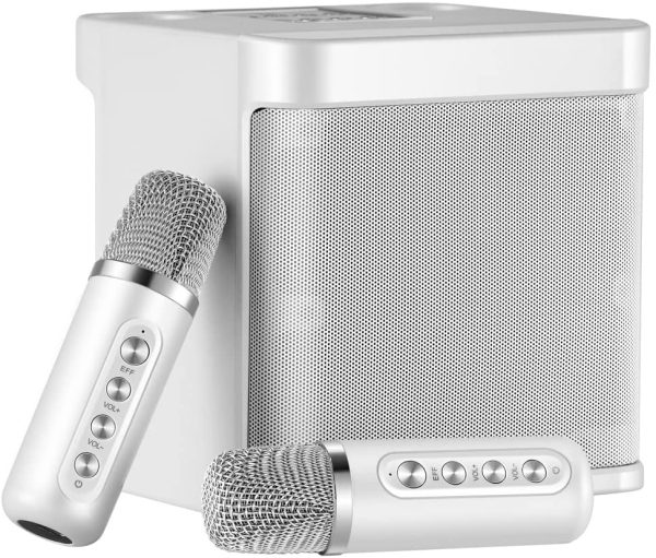 SEAAN Sistema di Karaoke, Mini Sistema di Altoparlanti PA Bluetooth con 2 Mini Microfoni Wireless, Karaoke Macchina Portatile per Bambini e Principianti - immagine 9