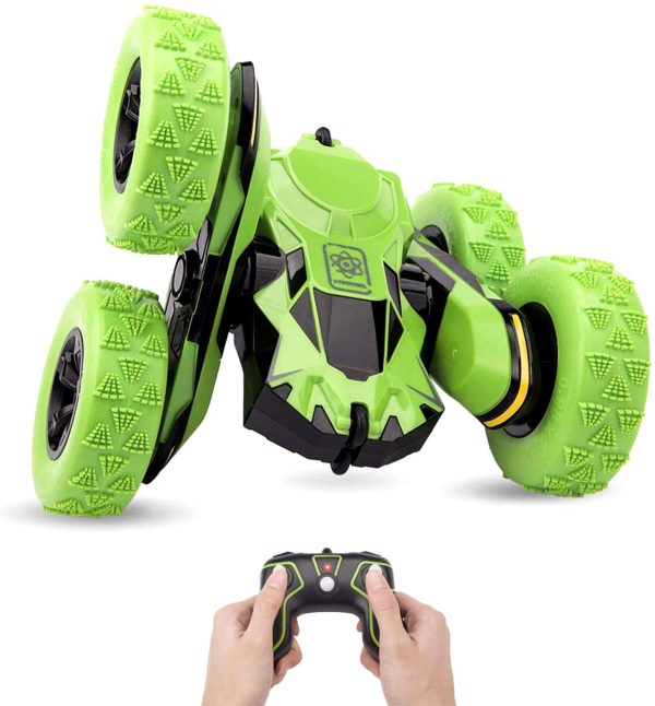 Macchina Telecomandata, 4WD RC Auto Telecomando 360?? Rotazione Acrobatica RC Stunt Car, 1:28 / 2.4GHZ Macchina Radiocomandata per Bambini Giocattoli - Verde (Batteria Non Inclusa) - immagine 6