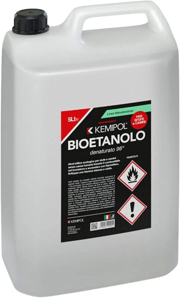 5LT BIOETANOLO COMBUSTIBILE LIQUIDO ECOLOGICO NATURALE INODORE CAMINO