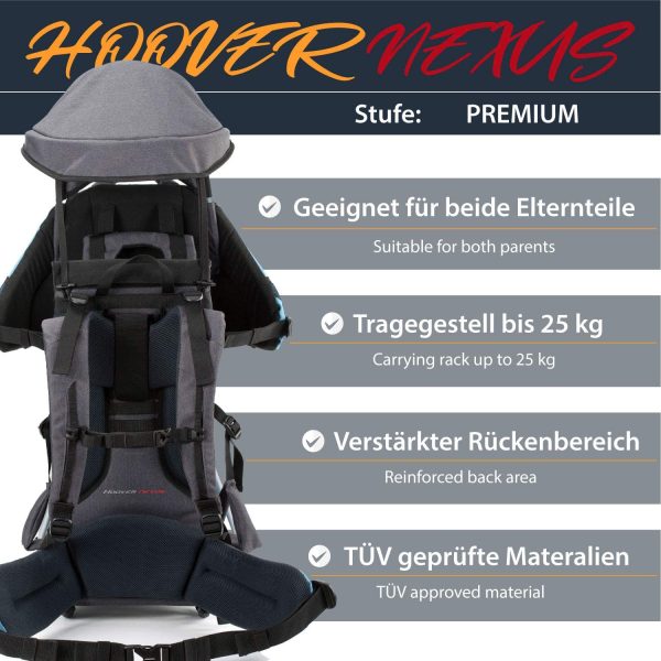 MONTIS Hoover, Zaino Porta Bimbo Premium, Fino a 25kg - immagine 4