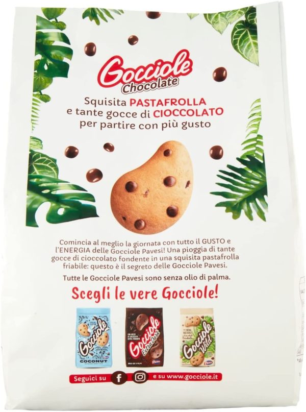 Pavesi Biscotti Frollini Gocciole Cioccolato, Biscotti da Colazione con Gocce di Cioccolato, Senza Olio di Palma, 1 Kg - immagine 3