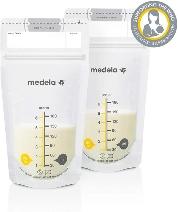 Medela Set di Sacche per la Conservazione del Latte Materno da 180 ml, Confezione da 25 Sacchetti per Raccolta del Latte Materno senza BPA con Doppia Chiusura, Congelamento e Scongelamento Rapido - immagine 4