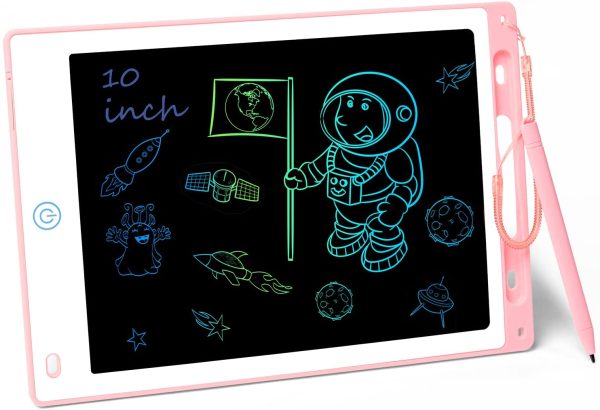 Vicloon Tavoletta Grafica LCD Scrittura, 10 Pollici Colorato Ewriter Writing Tablet Riutilizzabile, Lavagna da Disegno Digitale Portatile, Adatto a bambini e adulti, Della Casa Scuola Ufficio (Rosa) - immagine 8