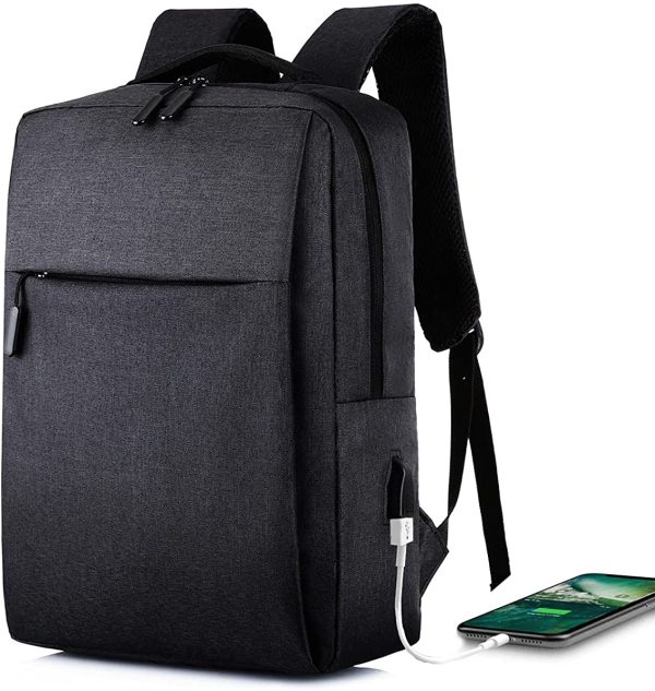 BIGFOX Zaino Uomo, Zaino PC Portatile 15.6 Pollici Zaino Impermeabile, Zaino per Laptop con Porta di Ricarica USB, Zaino da Viaggio, Zaino Lavoro Uomo per Universita Scuola Viaggio, Nero - immagine 3