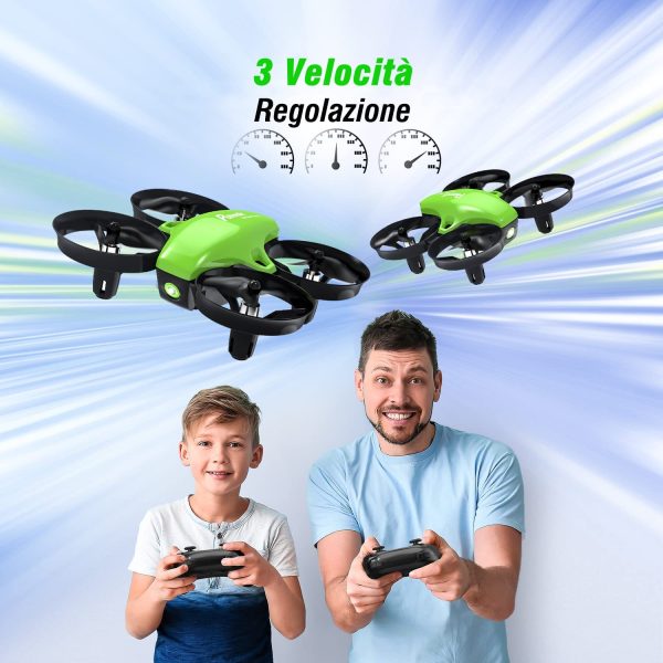 Potensic A20 Mini Drone per Bambini con 3 Batterie, Drone Giocattolo Economico per Bambini e Principianti, Quadricottero RC con Modalità Senza Testa, 3D Flip, Avvio/ Atterraggio con Un Pulsante, Verde - immagine 6