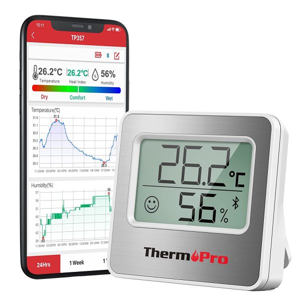 ThermoPro TP357 Termometro Ambiente 80 Metri Bluetooth Interno Ricezione con APP Termometro da Casa con Monitor Remoto Igrometro Misuratore di Temperatura e Umidità - immagine 3