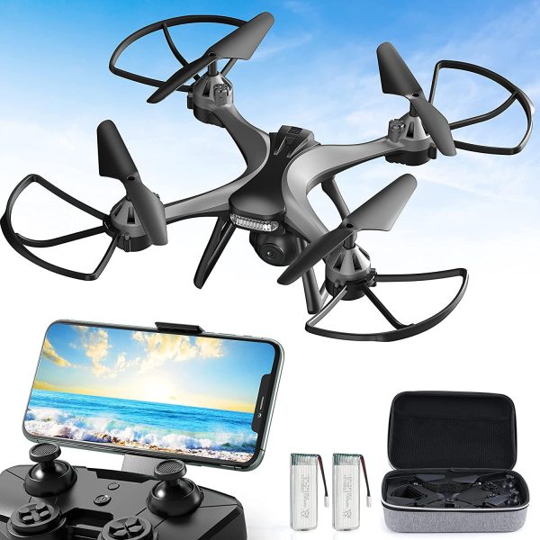 Maetot Drone con Telecamera, Drone 1080P HD FPV per Principianti/Modalit?? Hovering/3D Flip/Modalit?? Headless/Controllo dell'APP dei gesti vocali/Ritorno con un clic/26 minuti di volo/2Batterie&Valigia - immagine 8