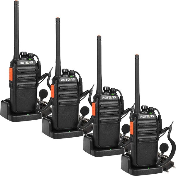 RT24 Walkie Talkie Ricaricabili PMR446 Licenza-Libero, Walkie Talkie Professionali, VOX 16 Canali CTCSS/DCS, Ricetrasmittenti Lunga Distanza con Auricolare (4 Pezzi, Nero) - immagine 9