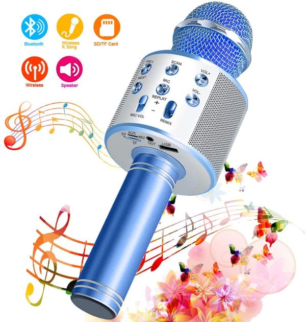 SunTop Microfono Karaoke Bluetooth Wireless, Portatile Microfono Karaoke Bambini con Altoparlante, KTV Karaoke Player per Cantare, Funzione compatibile con Android, PC or smartphone - immagine 5