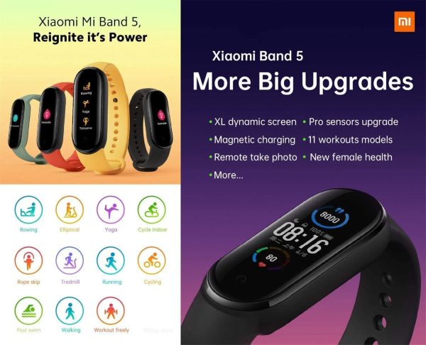 Xiaomi Mi Band 5 Activity Braccialetto Smart, Activity Monitor, Nero - immagine 2