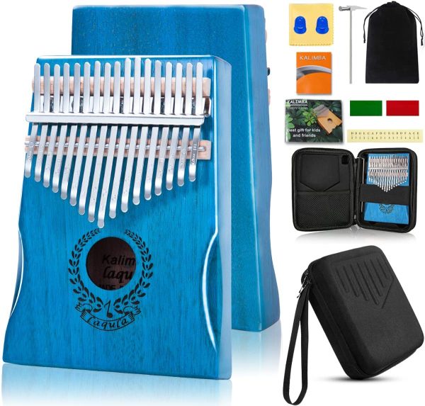 Kalimba 17 Tasti Pianoforte a Pollice - Strumento Musicale Professionale Mbira Sanza Finger Piano con Custodia Protettiva Istruzioni per Lo Studio Martello per Accordare Regalo per Bambini Adulti - immagine 3